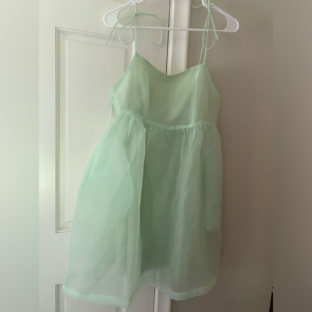 Altar’d State light green chiffon babydoll dress size M NWOT